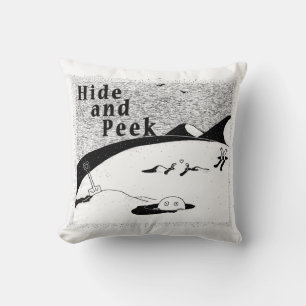 Hide and Peek Hole (transparent background) Throw Pillow
