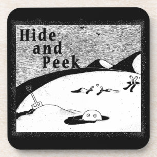 Hide and Peek Hole (white background) Beverage Coa Coaster