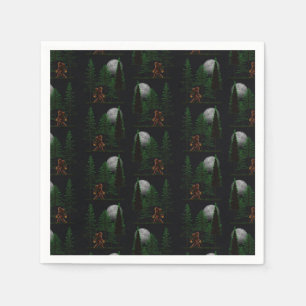 Hide and Seek Bigfoot In Forest Napkin