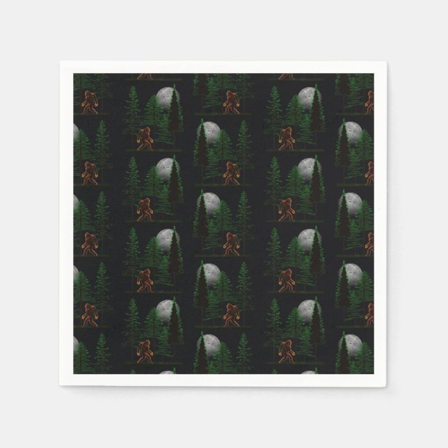 Hide and Seek Bigfoot In Forest Napkin (Front)