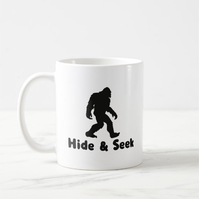 Hide And Seek Bigfoot Sasquatch Coffee Mug (Left)