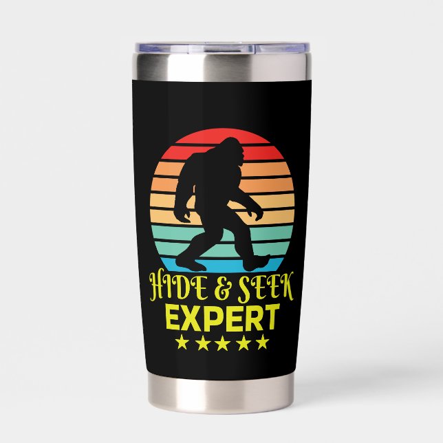 Hide And Seek Expert Bigfoot Funny Insulated Tumbler (Front)