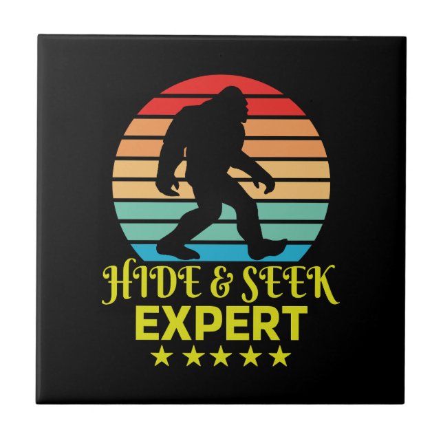 Hide And Seek Expert Bigfoot Funny Tile (Front)