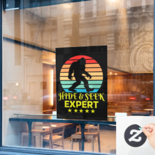 Hide And Seek Expert Bigfoot Funny Window Cling