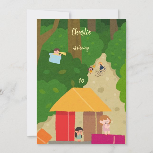 Hide and Seek game birthday Invitation (Front)