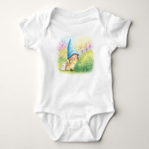 Hide and Seek, Watercolor by Natasha Us Baby Bodysuit