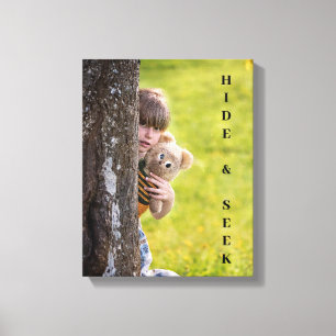 HIDE & SEEK Little Girl w/ Teddy Bear Canvas Print