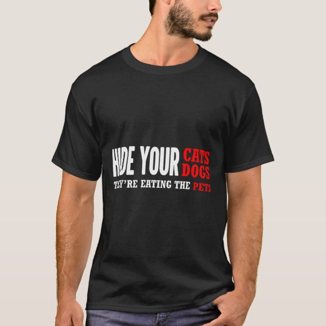 Hide Your Cats Voting Trump 2024 Election  T-Shirt (Front)