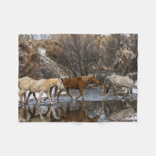 Hideout Horse Ranch Fleece Blanket (Front (Horizontal))
