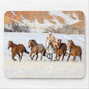 Hideout Horse Ranch, Wrangler and Horses Mouse Pad