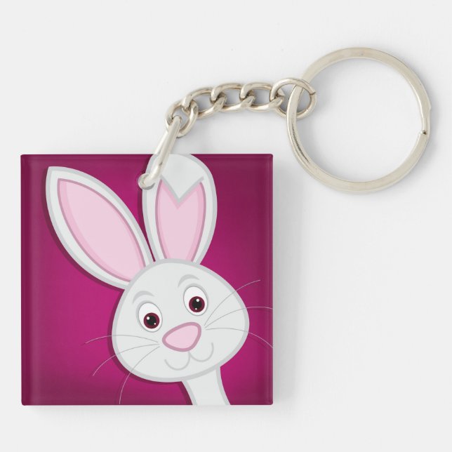Hiding Easter Bunny Keychain (Back)