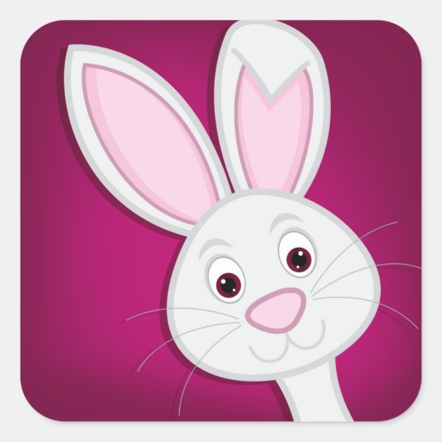 Hiding Easter Bunny Square Sticker (Front)