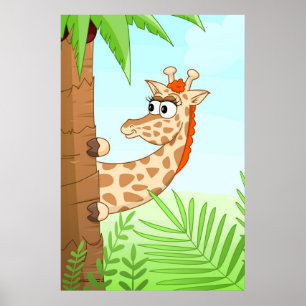 Hiding giraffe poster
