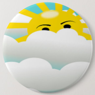 HIDING SUN 6 INCH ROUND BUTTON
