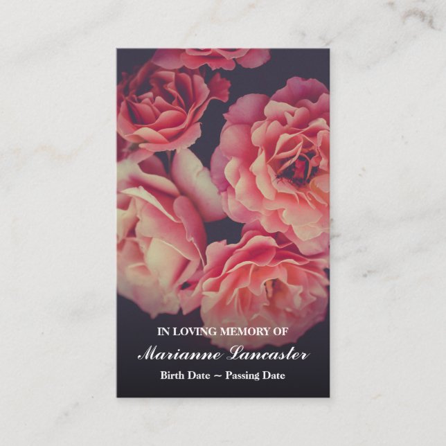 Hidrangea rose | Cartes de prières funéraires comm (Devant)