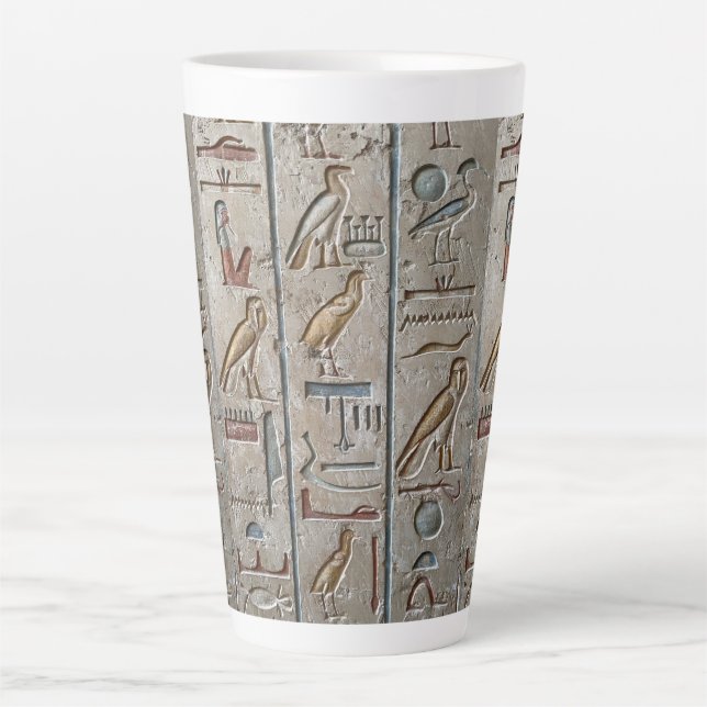 Hieroglyph Ancient Egypt Language Engraved Text    Latte Mug (Front)