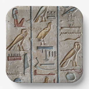Hieroglyph Ancient Egypt Language Engraved Text    Paper Plate