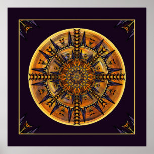 Hieroglyph Moth Mandala Art Print