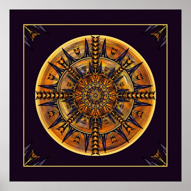 Hieroglyph Moth Mandala Art Print (Front)