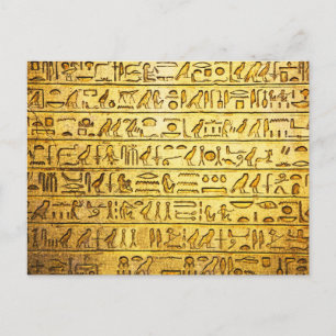 Hiéroglyphes égyptiens anciens Carte postale jaune
