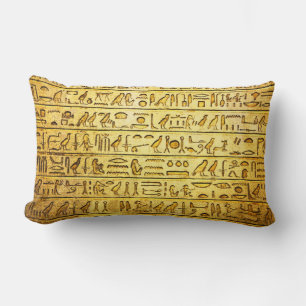 Hiéroglyphes égyptiens anciens Coussin Lumbar jaun