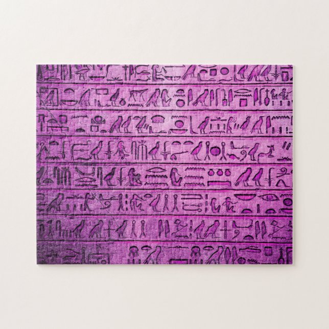 Hiéroglyphes égyptiens anciens Puzzle violet (Horizontal)
