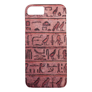 Hiéroglyphes égyptiens anciens Red iPhone 7 Coque