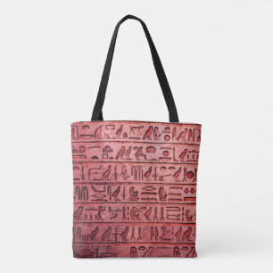 Hiéroglyphes égyptiens anciens Sac fourre-tout rou