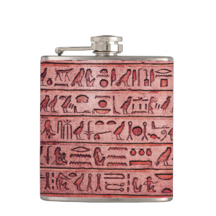 Hiéroglyphes égyptiens antiques Flacon de hanche r