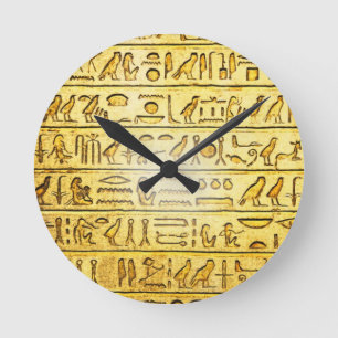 Hiéroglyphes égyptiens antiques Horloge murale jau