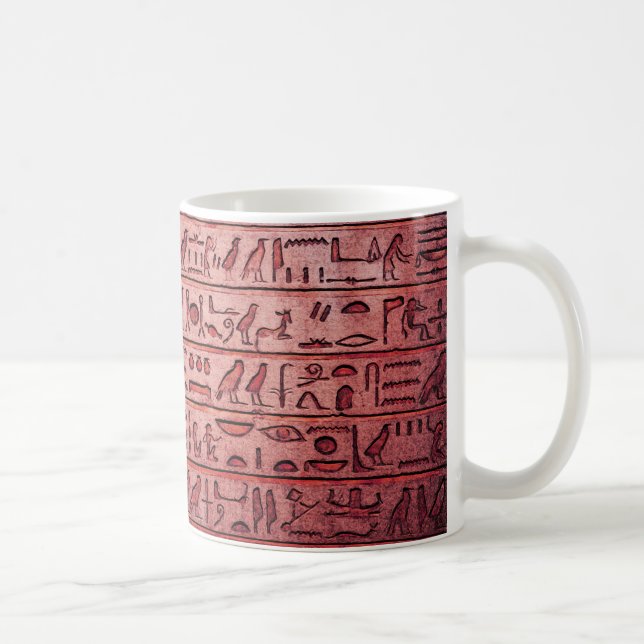 Hiéroglyphes égyptiens antiques Mug café rouge (Droite)