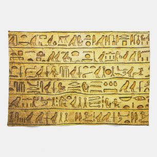 Hiéroglyphes égyptiens antiques Serviette de cuisi