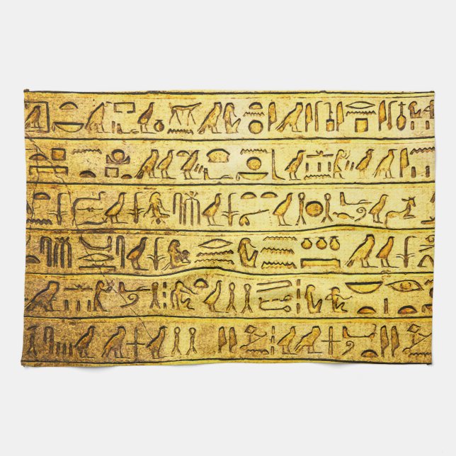 Hiéroglyphes égyptiens antiques Serviette de cuisi (Horizontal)