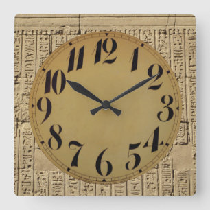 Hiéroglyphes égyptiens Horloge murale acrylique