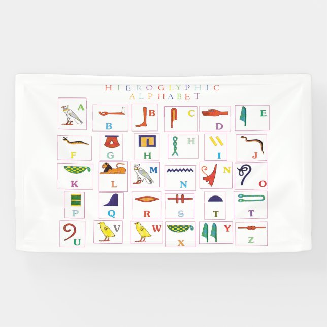 Hieroglyphic Alphabet Banner (Horizontal)