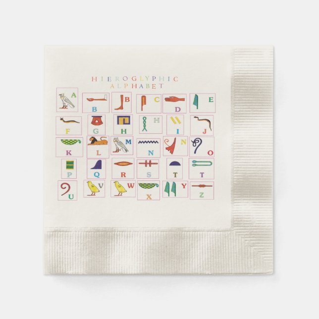 Hieroglyphic Alphabet Napkin (Front)