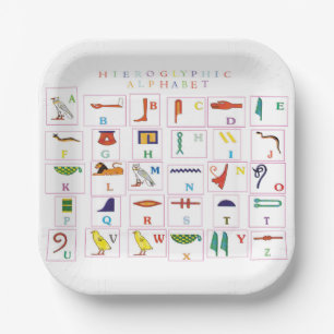 Hieroglyphic Alphabet Paper Plate