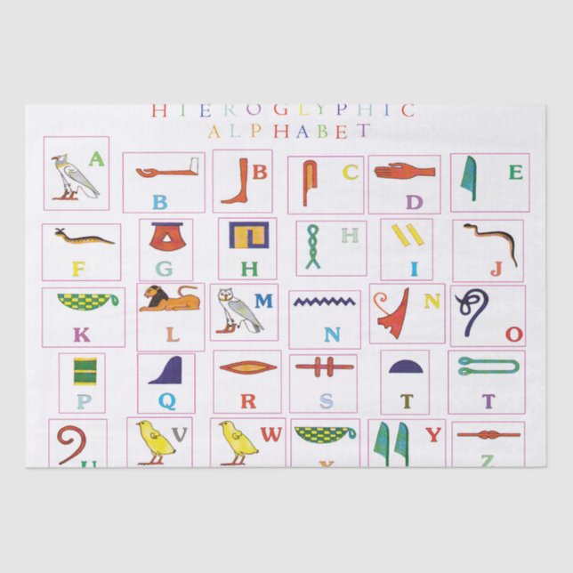 Hieroglyphic Alphabet Tissue Paper (Front)