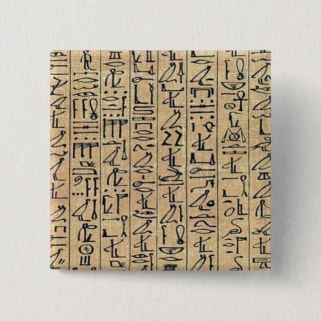 Hieroglyphics 2 Inch Square Button (Front)