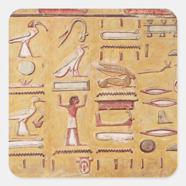 Hieroglyphics, from the Tomb of Seti I Square Sticker (Front)