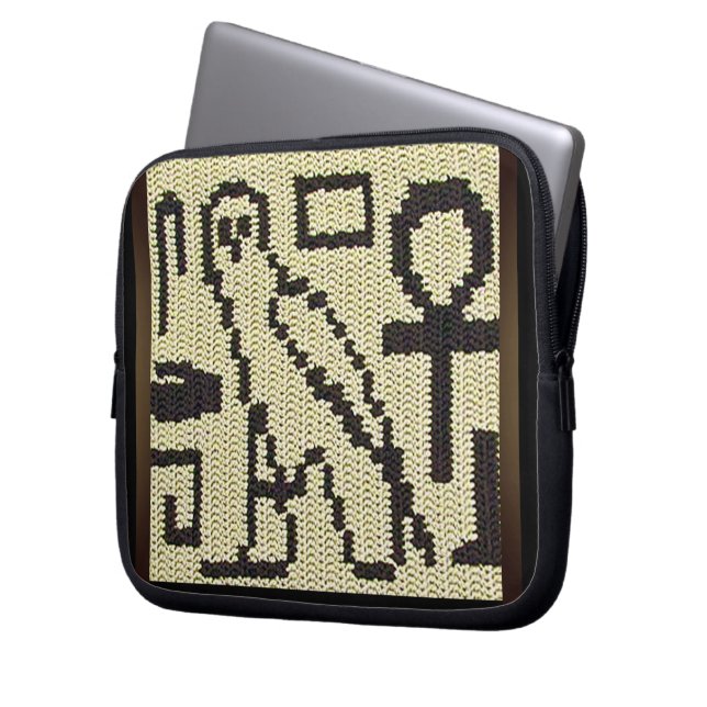 Hieroglyphs Artisan Crochet Print Electronics Bag (Front Left)