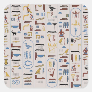 Hieroglyphs Ash Colour Pharaoh Square Sticker