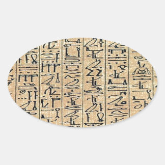 Hieroglyphs Hieroglifos Oval Sticker