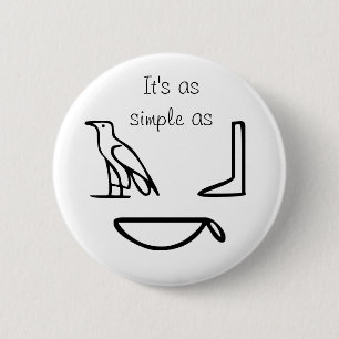 Hieroglypics 2 Inch Round Button