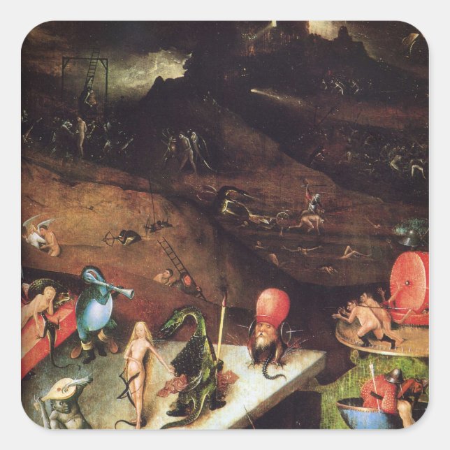 Hieronymus Bosch painting art Square Sticker (Front)