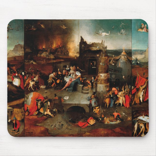 Hieronymus Bosch - Temptation Of Saint Anthony Mouse Pad (Front)