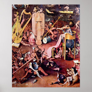 Hieronymus Bosch-The Garden of Hell, detail Poster