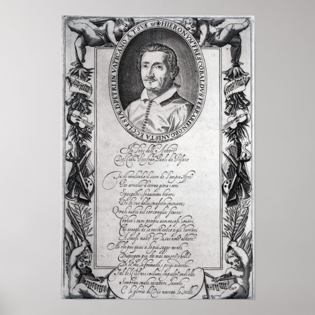 Hieronymus Frescobaldi, engraved by Christian Poster (Front)