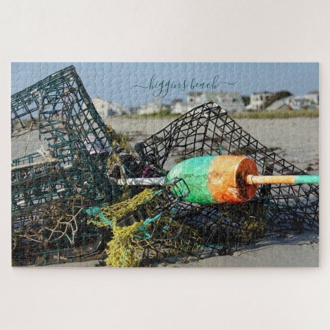 Higgins Beach Lobster Trap and Buoy 1014 piece Jigsaw Puzzle (Horizontal)