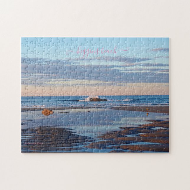Higgins Beach Zen Sunrise Tidal Pool Reflections Jigsaw Puzzle (Horizontal)